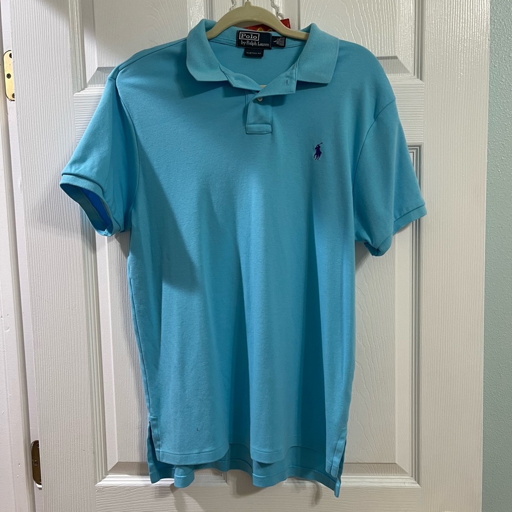 Polo shirt baby blue Sz large